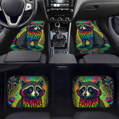 Psycho Raccoon Car Mats - Set of 2 or 4 Car Floor Mats Car Accessories