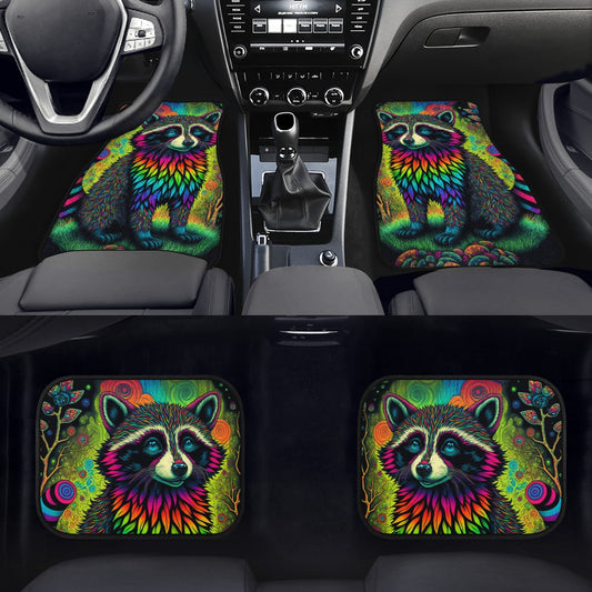 Psycho Raccoon Car Mats - Set of 2 or 4 Car Floor Mats Car Accessories