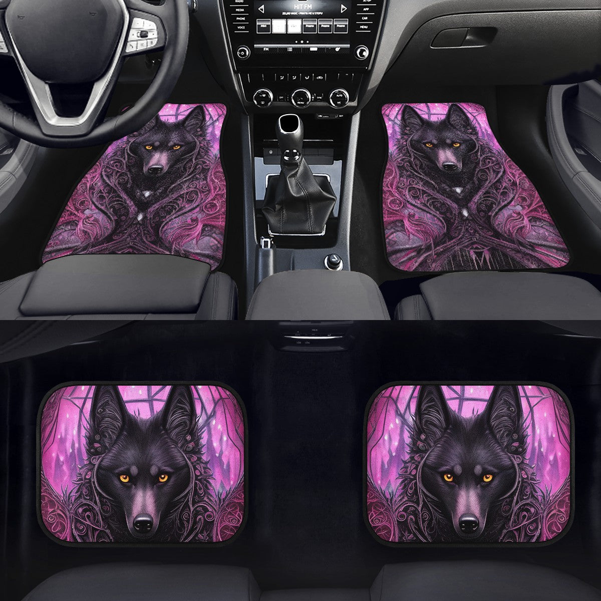 Wolf Midnight Purple Car Mats - Set of 2 or 4 Car Floor Mats Car Accessories