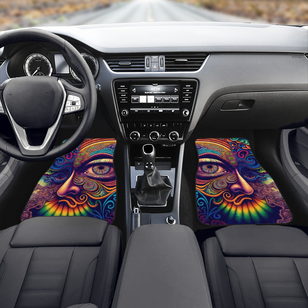 Psychedelic Face Car Mats - Set of 2 or 4 Car Floor Mats Car Accessories