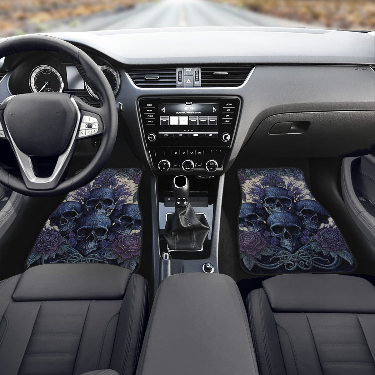 Blue Skulls Car Mats - Set of 2 or 4 Car Floor Mats Car Accessories