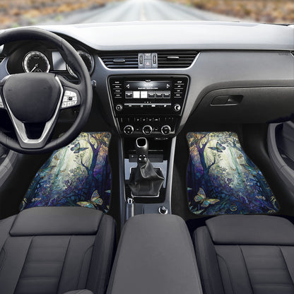 Blue Enchanted Forest Car Mats - Set of 2 or 4 Car Floor Mats Car Accessories