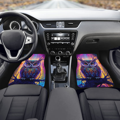 Psychedelic Owl Car Mats - Set of 2 or 4 Car Floor Mats Car Accessories