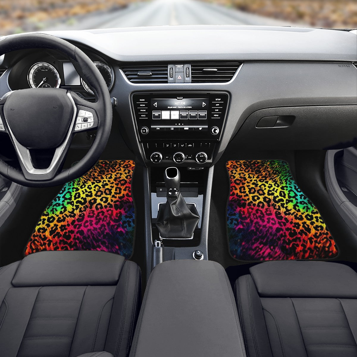 Bright Leopard Skin Print Car Mats - Set of 2 or 4 Car Floor Mats Car Accessories