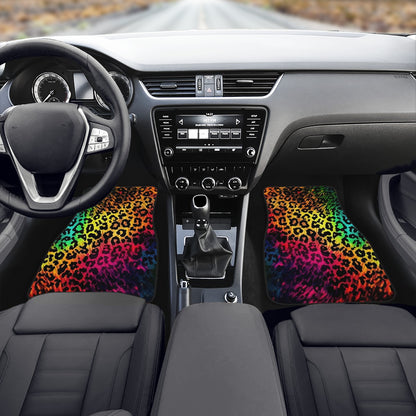 Bright Leopard Skin Print Car Mats - Set of 2 or 4 Car Floor Mats Car Accessories