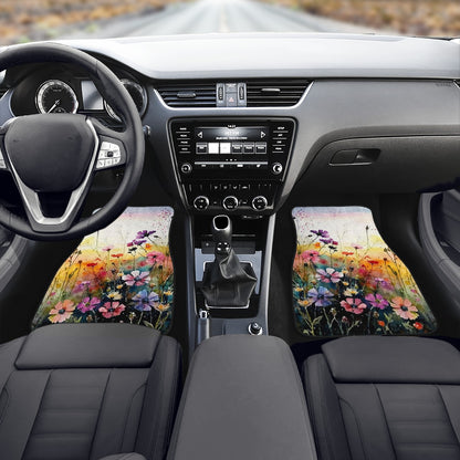 Wild Flower Meadow Car Mats  - Set of 2 or 4 Car Floor Mats Car Accessories