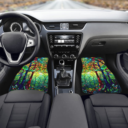 Dark Stained Glass Car Mats - Set of 2 or 4 Car Floor Mats Car Accessories