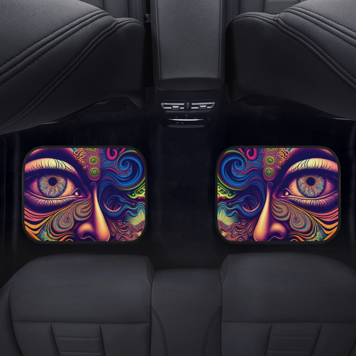 Psychedelic Face Car Mats - Set of 2 or 4 Car Floor Mats Car Accessories