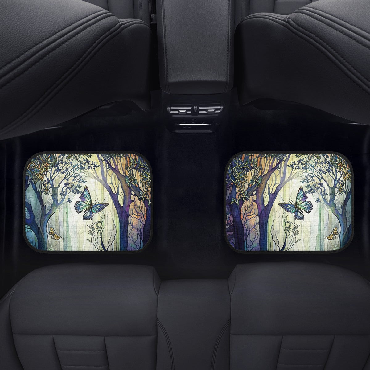 Blue Enchanted Forest Car Mats - Set of 2 or 4 Car Floor Mats Car Accessories