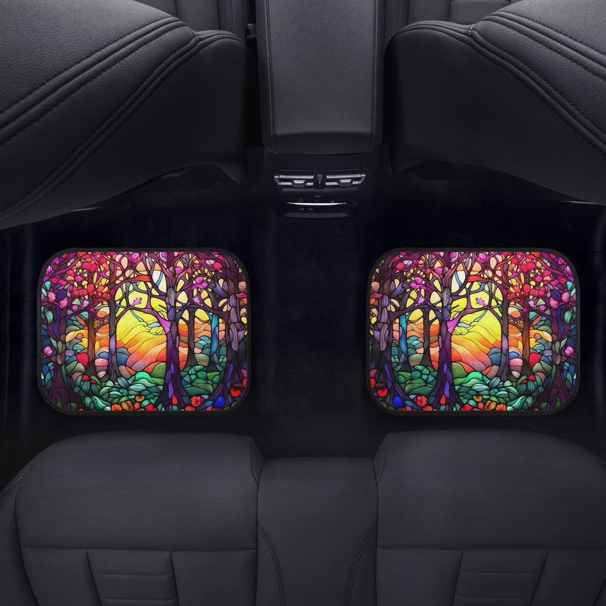 Pink Stained Glass Car Mats - Set of 2 or 4 Car Floor Mats Car Accessories