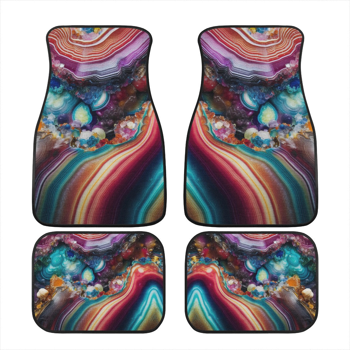 Cracked Geode Car Mats - Set of 2 or 4 Car Floor Mats Car Accessories