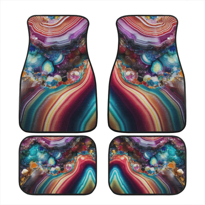 Cracked Geode Car Mats - Set of 2 or 4 Car Floor Mats Car Accessories