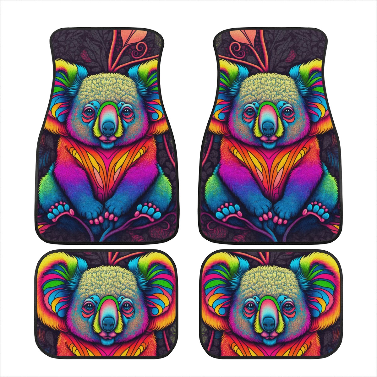 Psycho Koala Car Mats - Set of 2 or 4 Car Floor Mats Car Accessories