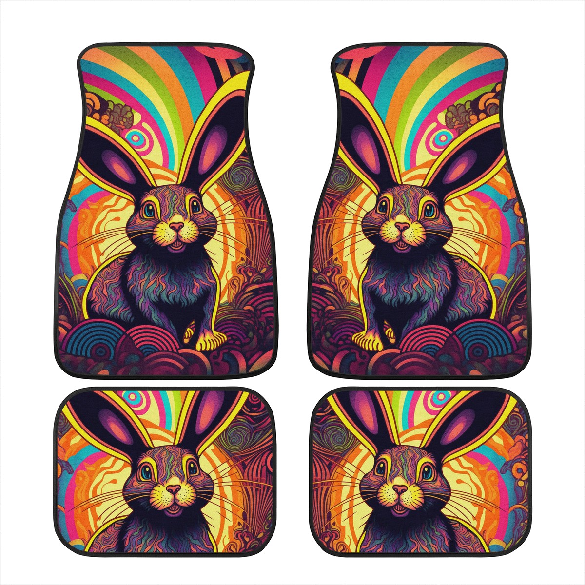 Psycho Rabbit Car Mats - Set of 2 or 4 Car Floor Mats Car Accessories
