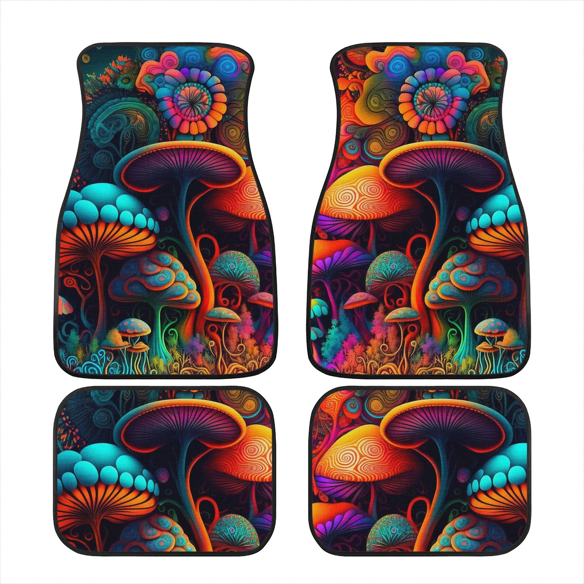 Psychedelic Mushrooms Car Mats - Set of 2 or 4 Car Floor Mats Car Accessories