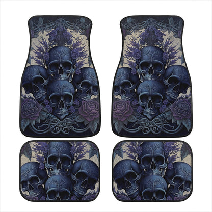 Blue Skulls Car Mats - Set of 2 or 4 Car Floor Mats Car Accessories