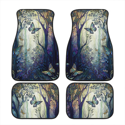 Blue Enchanted Forest Car Mats - Set of 2 or 4 Car Floor Mats Car Accessories