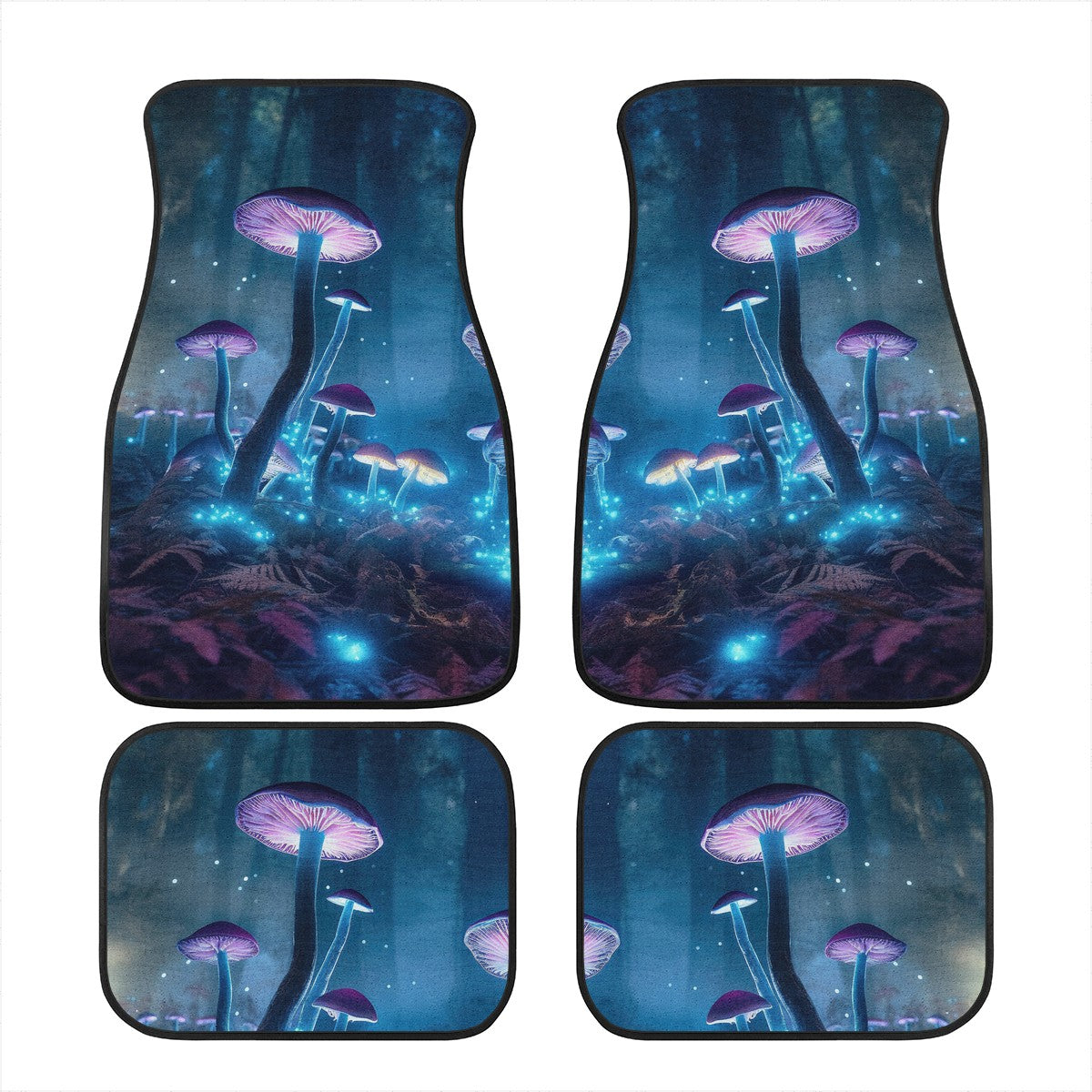 Blue Mushrooms Car Mats - Set of 2 or 4 Car Floor Mats Car Accessories