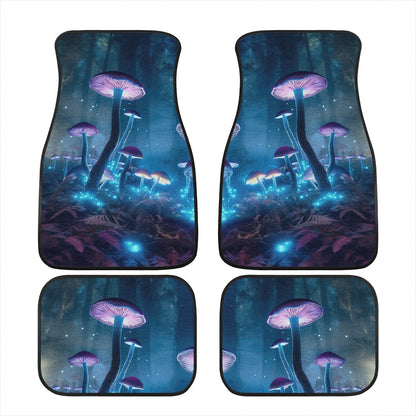Blue Mushrooms Car Mats - Set of 2 or 4 Car Floor Mats Car Accessories