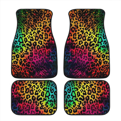 Bright Leopard Skin Print Car Mats - Set of 2 or 4 Car Floor Mats Car Accessories