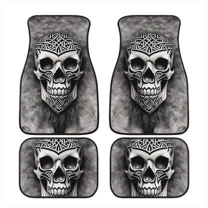 Viking Carved Skull Car Mats - Set of 2 or 4 Car Floor Mats Car Accessories