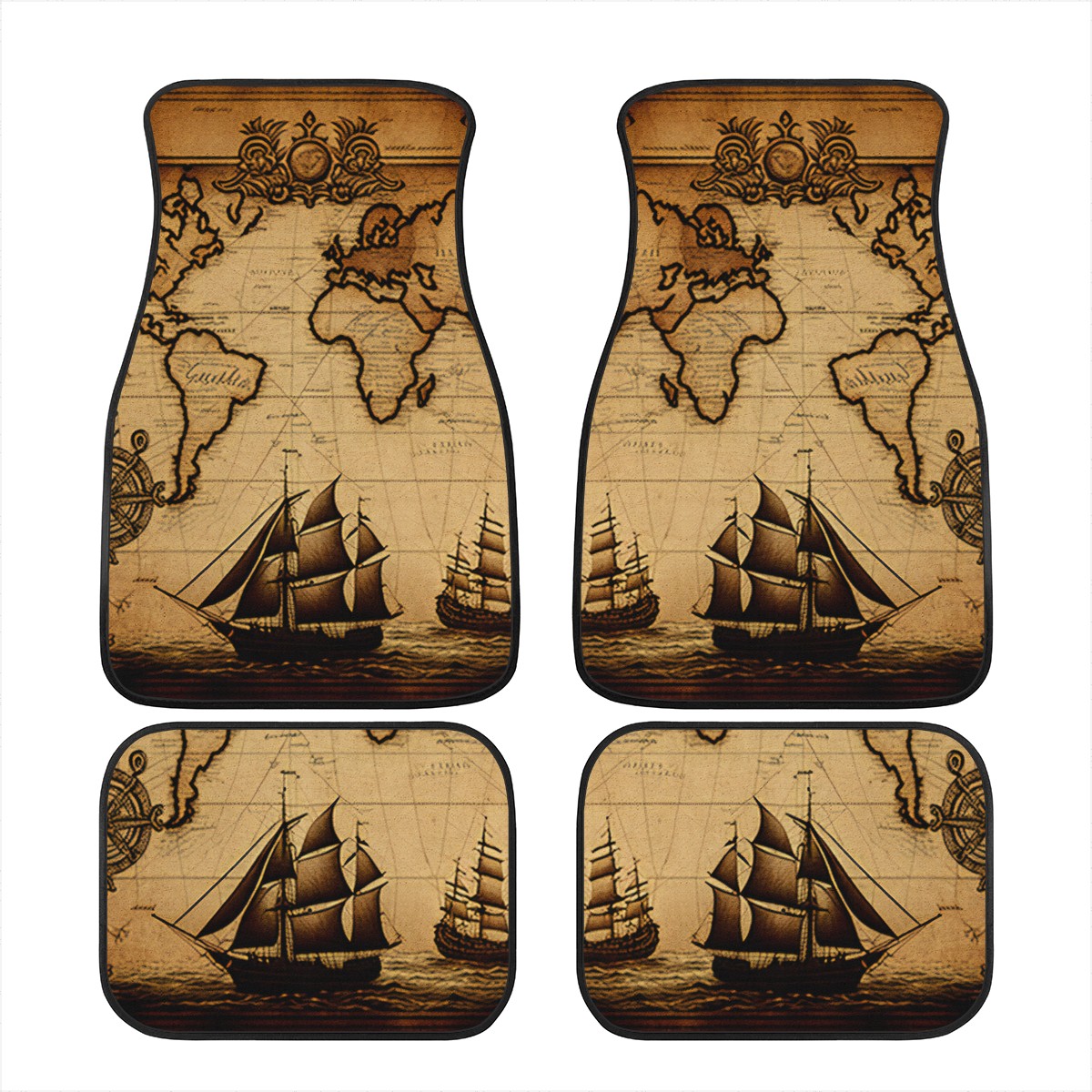 Old Maps 11 Car Mats - Set of 2 or 4 Car Floor Mats Car Accessories