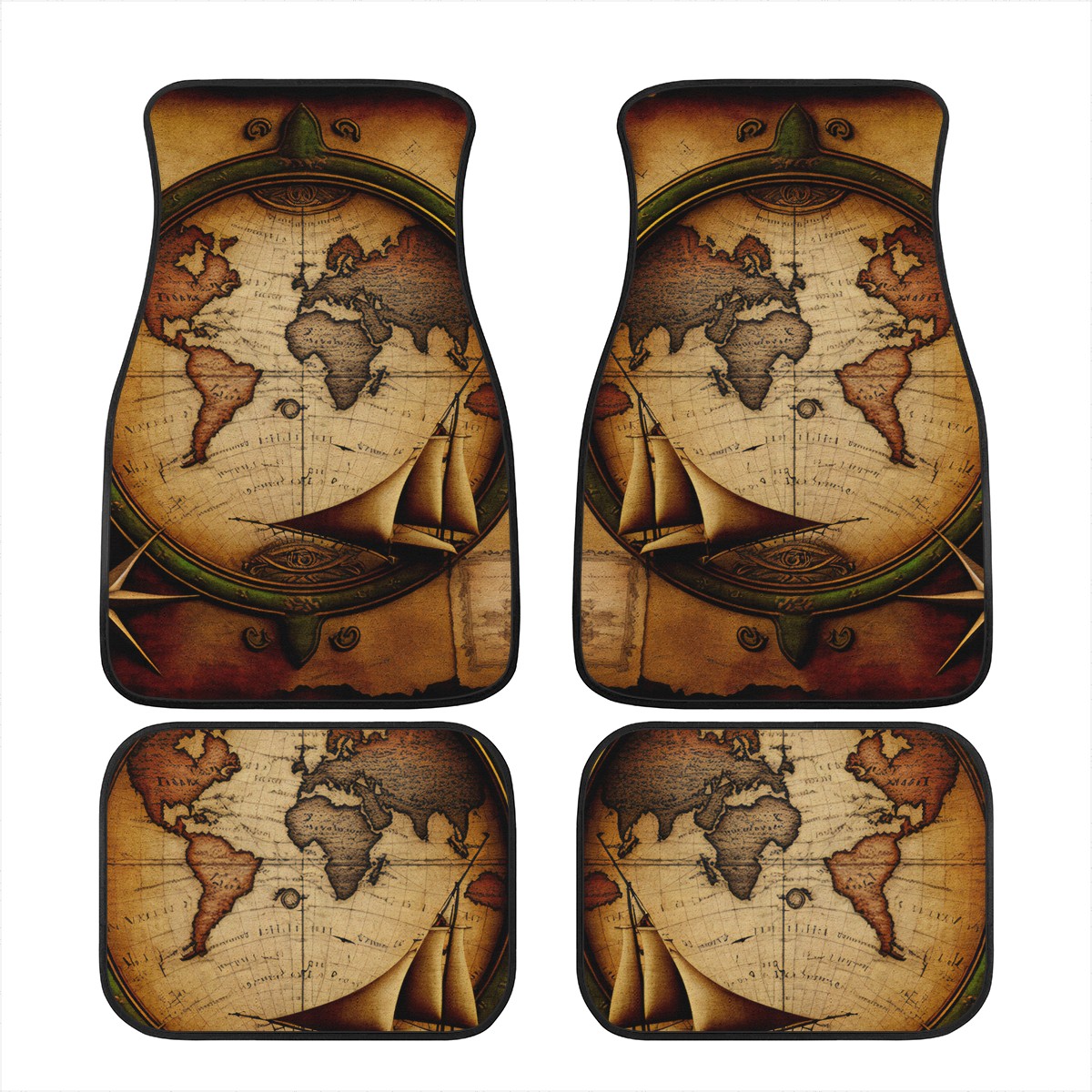 Old Maps 22 Car Mats - Set of 2 or 4 Car Floor Mats Car Accessories