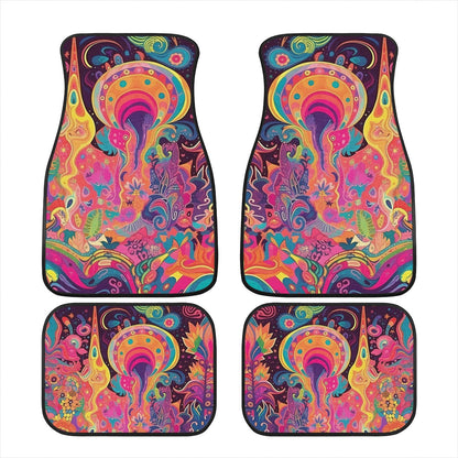 Psychedelic Spaceships Car Mats - Set of 2 or 4 Car Floor Mats Car Accessories