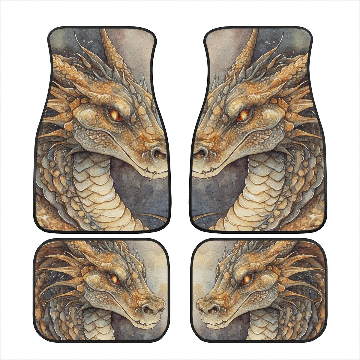 Golden Dragon Car Mats - Set of 2 or 4 Car Floor Mats Car Accessories