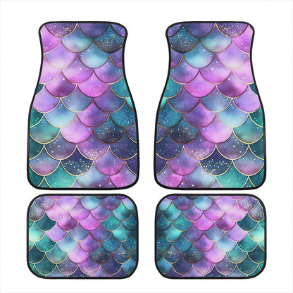 Mermaid Scales Purple Green Car Mats  - Set of 2 or 4 Car Floor Mats Car Accessories