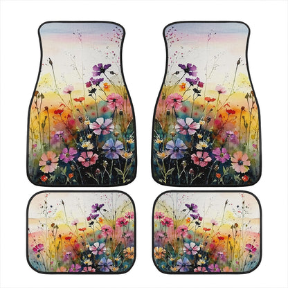 Wild Flower Meadow Car Mats  - Set of 2 or 4 Car Floor Mats Car Accessories