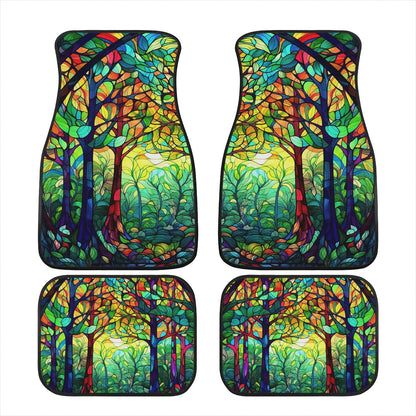 Dark Stained Glass Car Mats - Set of 2 or 4 Car Floor Mats Car Accessories
