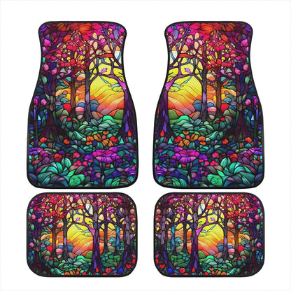 Pink Stained Glass Car Mats - Set of 2 or 4 Car Floor Mats Car Accessories