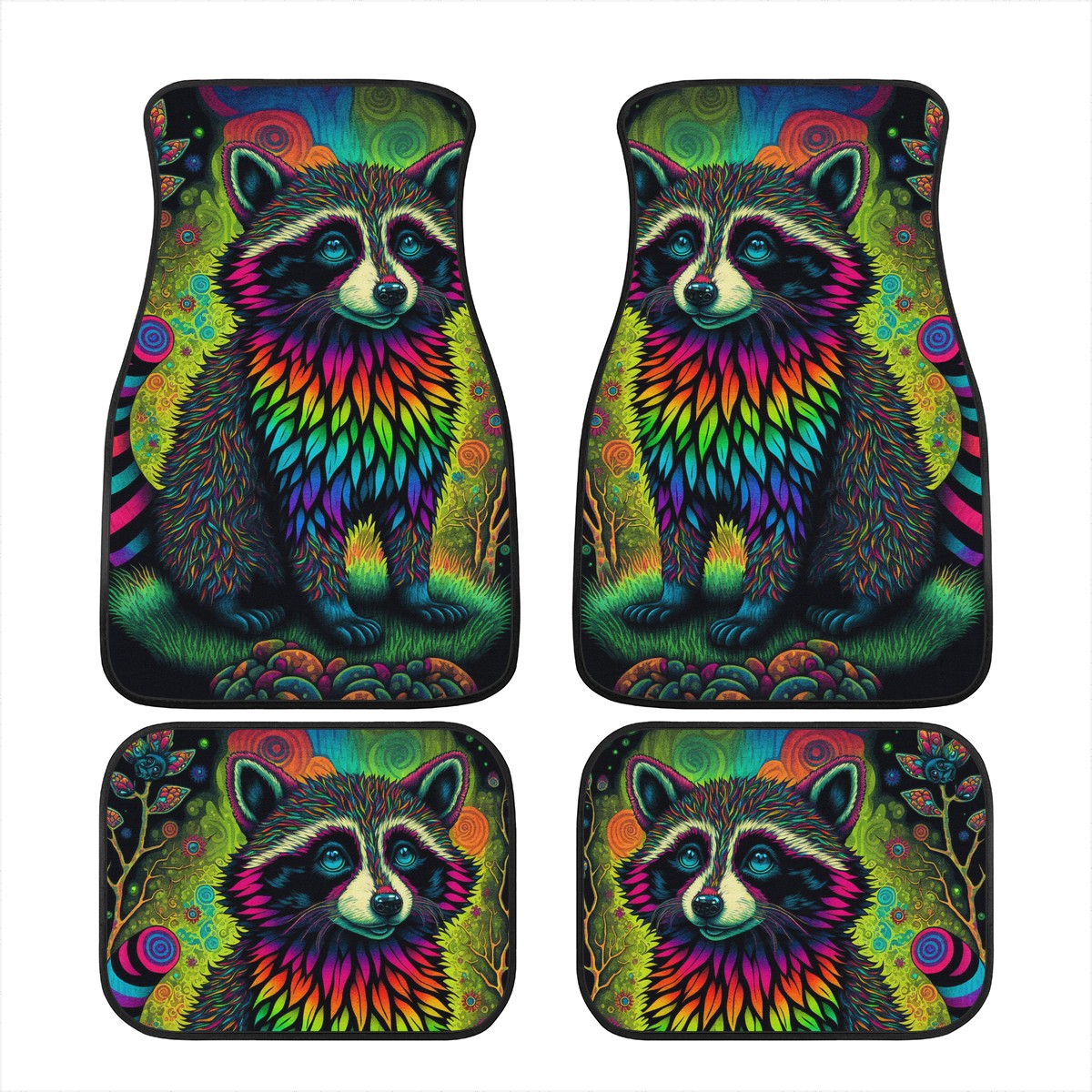 Psycho Raccoon Car Mats - Set of 2 or 4 Car Floor Mats Car Accessories