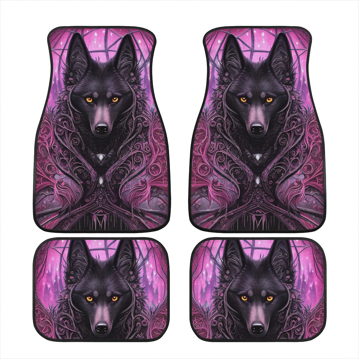 Wolf Midnight Purple Car Mats - Set of 2 or 4 Car Floor Mats Car Accessories
