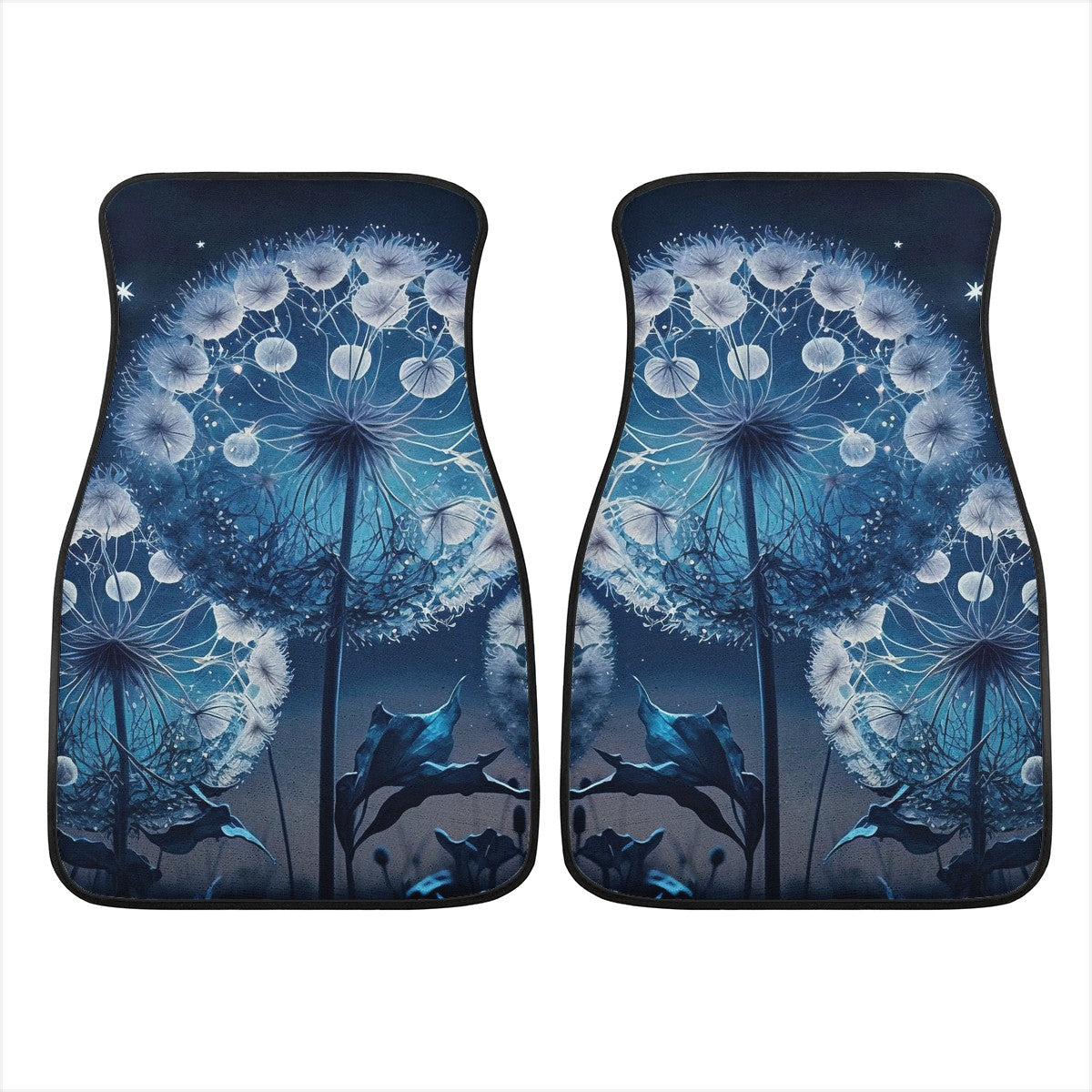 Blue Dandelion Car Mats - Set of 2 or 4 Car Floor Mats Car Accessories