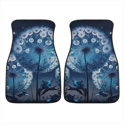 Blue Dandelion Car Mats - Set of 2 or 4 Car Floor Mats Car Accessories