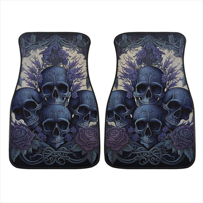 Blue Skulls Car Mats - Set of 2 or 4 Car Floor Mats Car Accessories