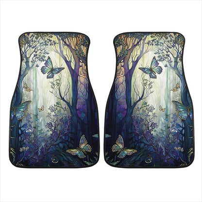 Blue Enchanted Forest Car Mats - Set of 2 or 4 Car Floor Mats Car Accessories