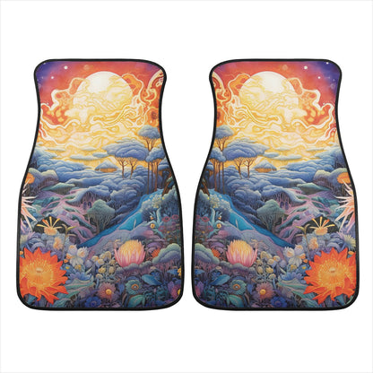 Red Sky Moon Scape Car Mats - Set of 2 or 4 Car Floor Mats Car Accessories