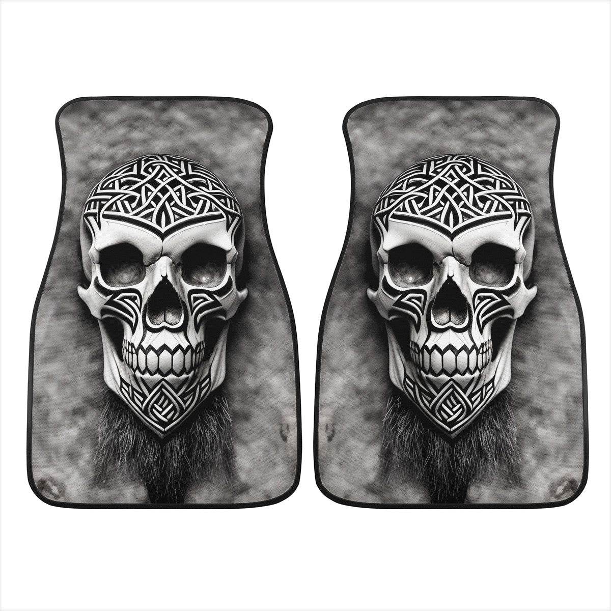 Viking Carved Skull Car Mats - Set of 2 or 4 Car Floor Mats Car Accessories