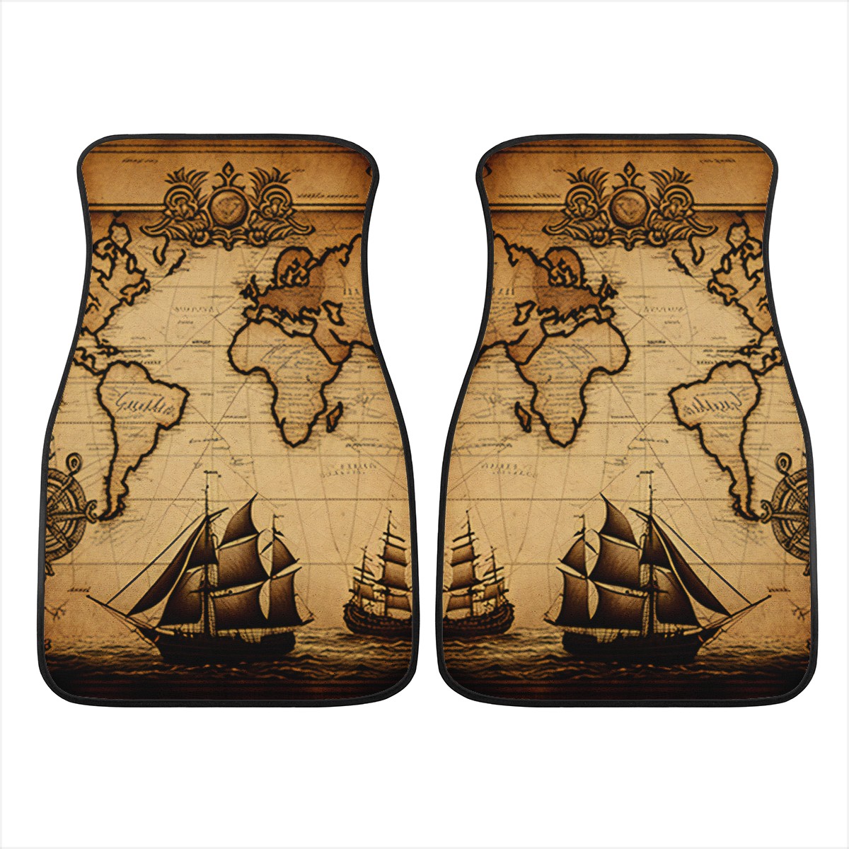 Old Maps 11 Car Mats - Set of 2 or 4 Car Floor Mats Car Accessories