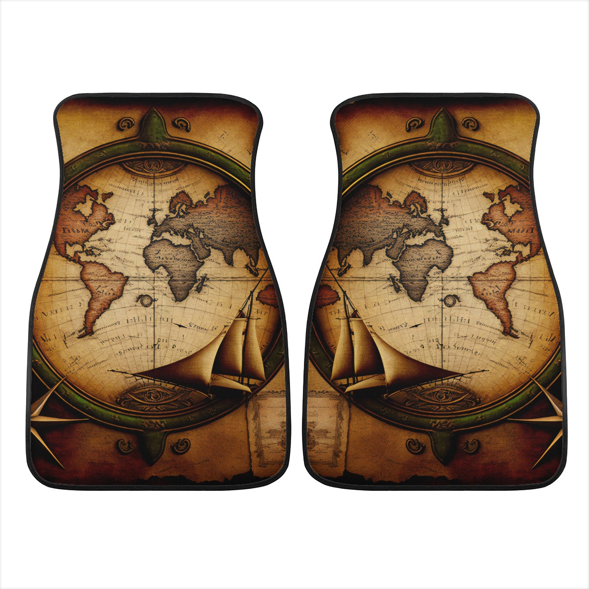 Old Maps 22 Car Mats - Set of 2 or 4 Car Floor Mats Car Accessories