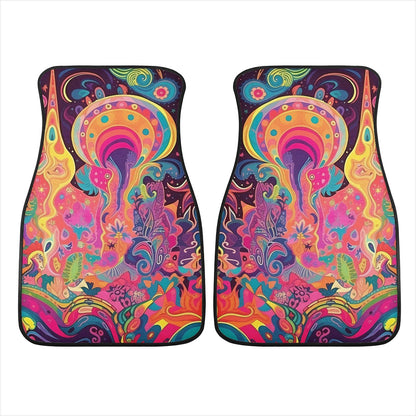 Psychedelic Spaceships Car Mats - Set of 2 or 4 Car Floor Mats Car Accessories