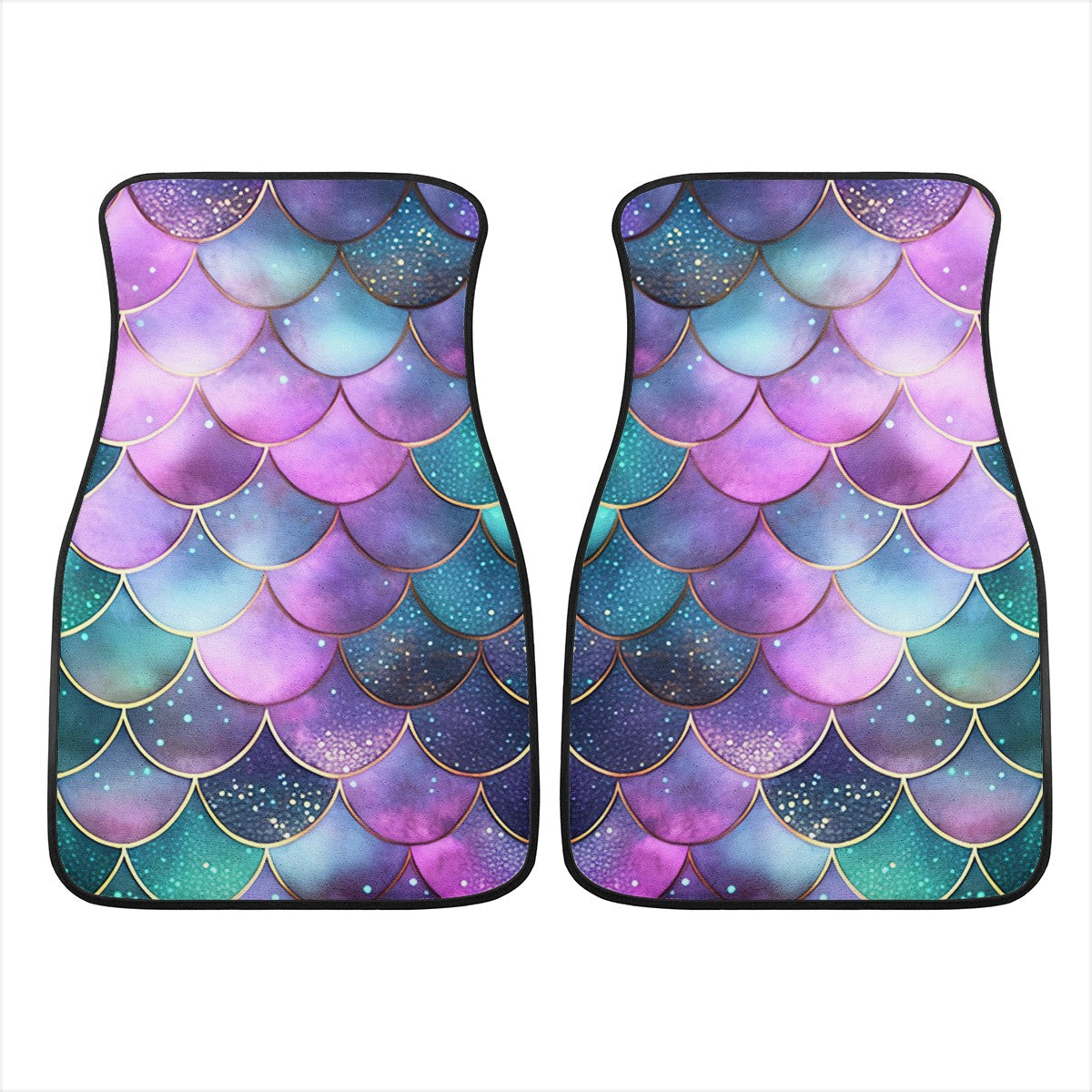 Mermaid Scales Purple Green Car Mats  - Set of 2 or 4 Car Floor Mats Car Accessories