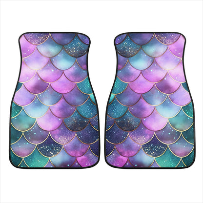 Mermaid Scales Purple Green Car Mats  - Set of 2 or 4 Car Floor Mats Car Accessories