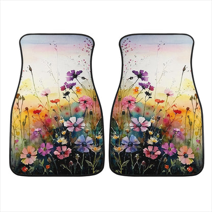 Wild Flower Meadow Car Mats  - Set of 2 or 4 Car Floor Mats Car Accessories