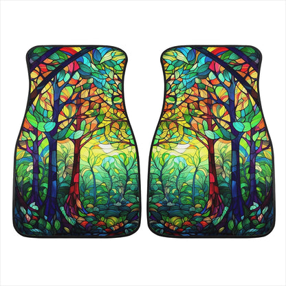 Dark Stained Glass Car Mats - Set of 2 or 4 Car Floor Mats Car Accessories
