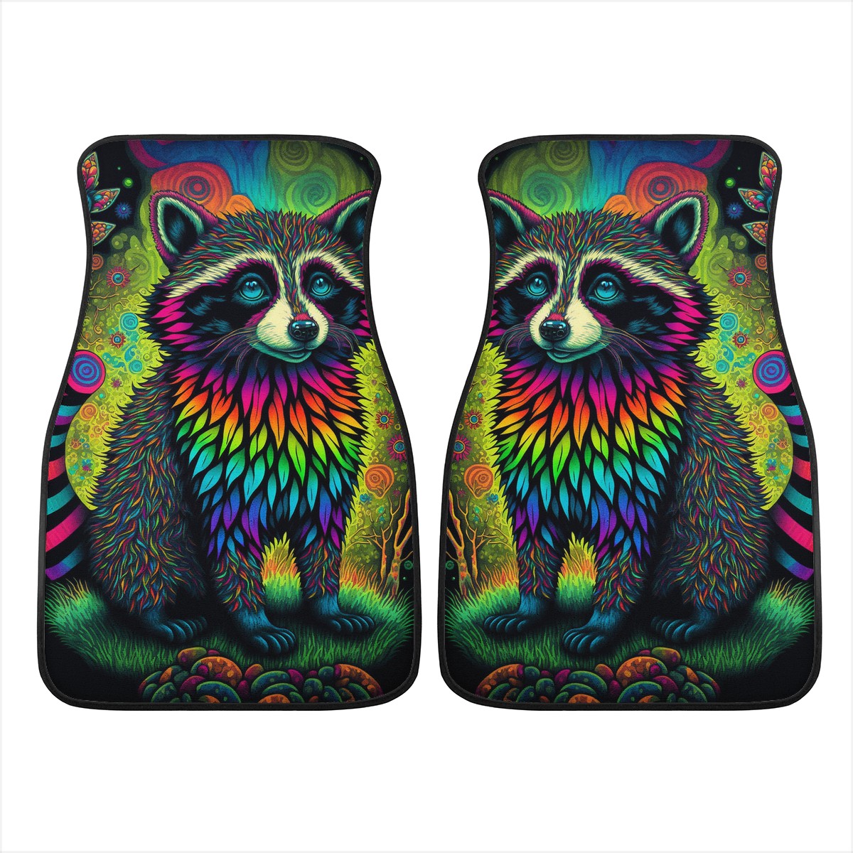 Psycho Raccoon Car Mats - Set of 2 or 4 Car Floor Mats Car Accessories