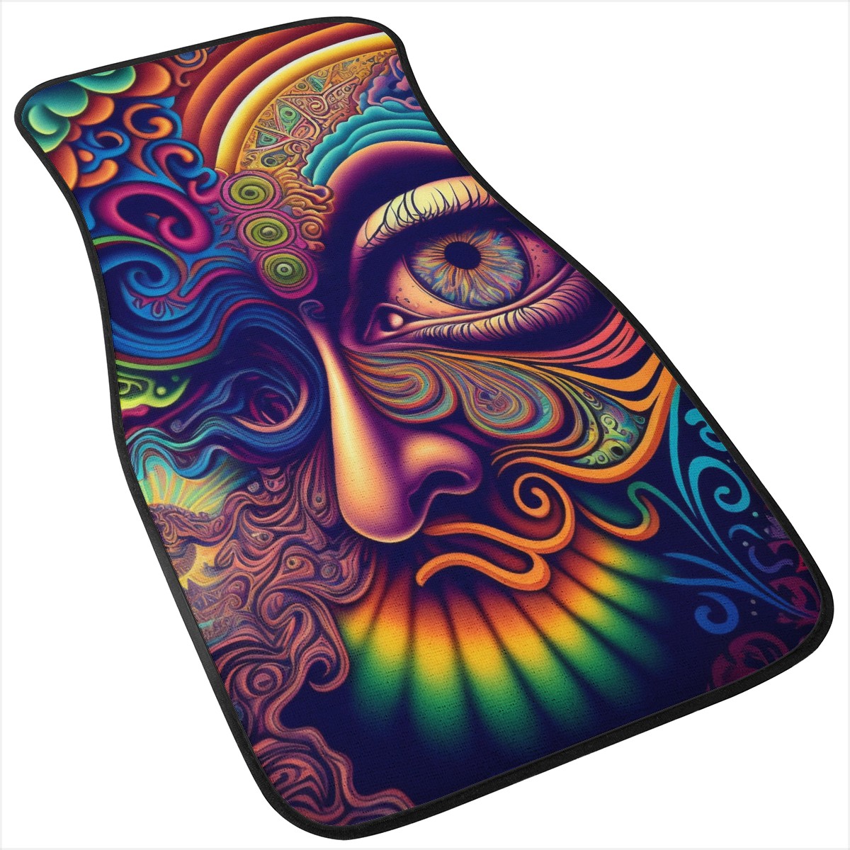 Psychedelic Face Car Mats - Set of 2 or 4 Car Floor Mats Car Accessories